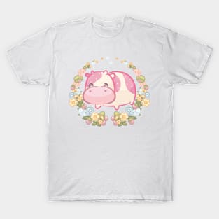 Cute Autum Strawberry Cow T-Shirt